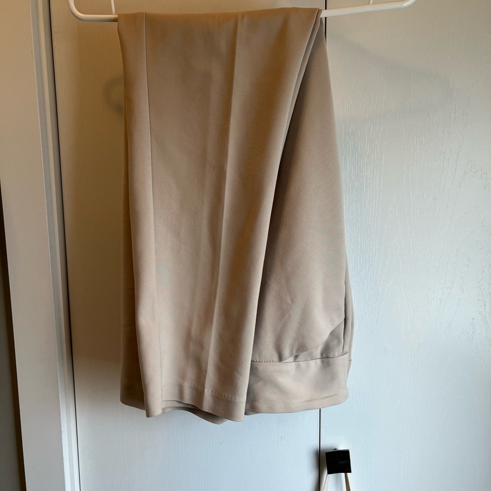 Up! Beige Dress Pants - Neutral Slim Trousers